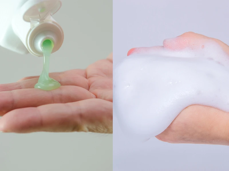 ผสมแชมพูกับน้ำบนฝ่ามือให้มีฟองก่อนชโลมบนหนังศีรษะ ป้องกันสารเคมีตกค้าง