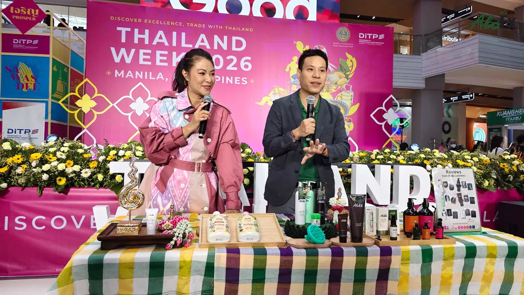 ผลิตภัณฑ์ AloEx ทั้งกลุ่มดูแลเส้นผม สปา และผิวกาย จัดแสดงบนเวทีในงาน Thailand Week 2026 กรุงมะนิลา