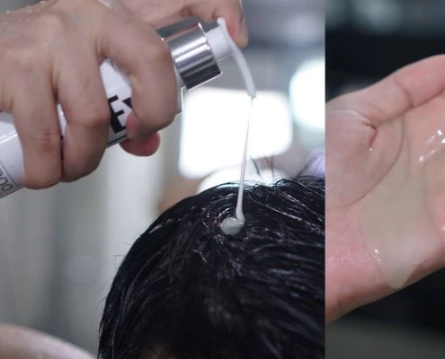 เนื้อแชมพู AloEx เจลขุ่นกลิ่นสมุนไพรหอมเย็น