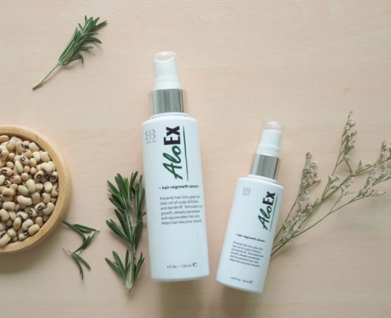 ชุดแชมพูและเซรั่ม AloEx ผลิตภัณฑ์ออร์แกนิกเพื่อดูแลผมร่วงและหนังศีรษะ