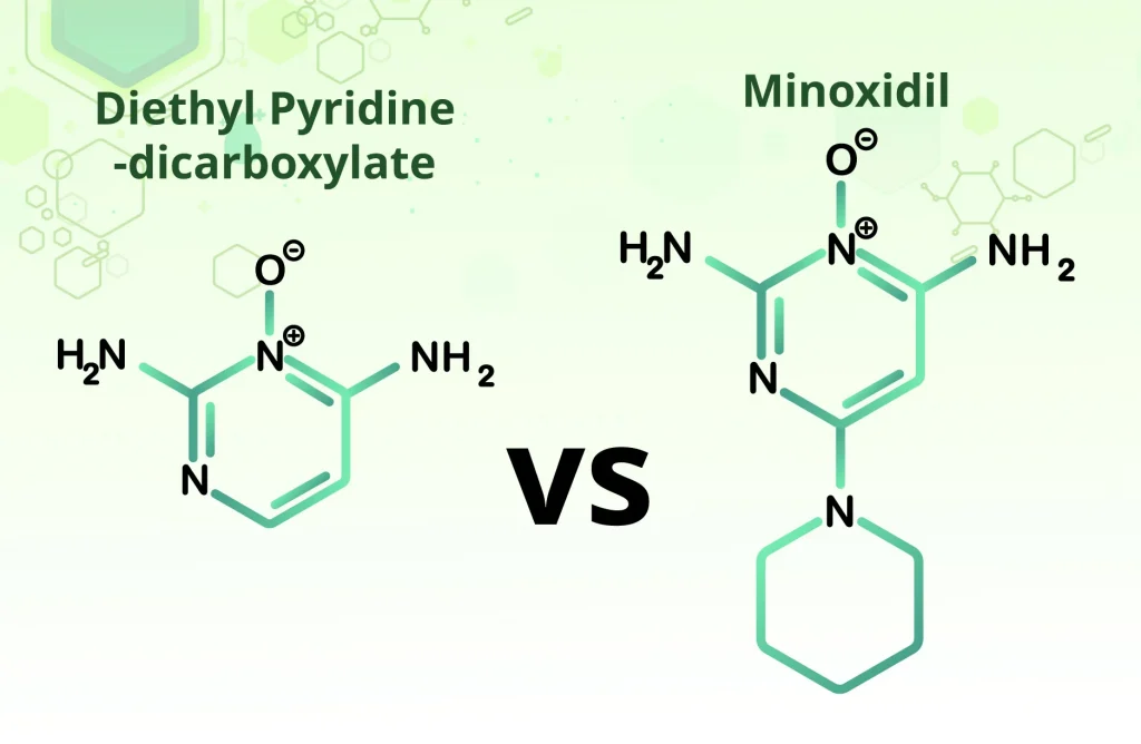 เปรียบเทียบโครงสร้าง Diethyl Pyridinedicarboxylate กับ Minoxidil สำหรับลดผมร่วง