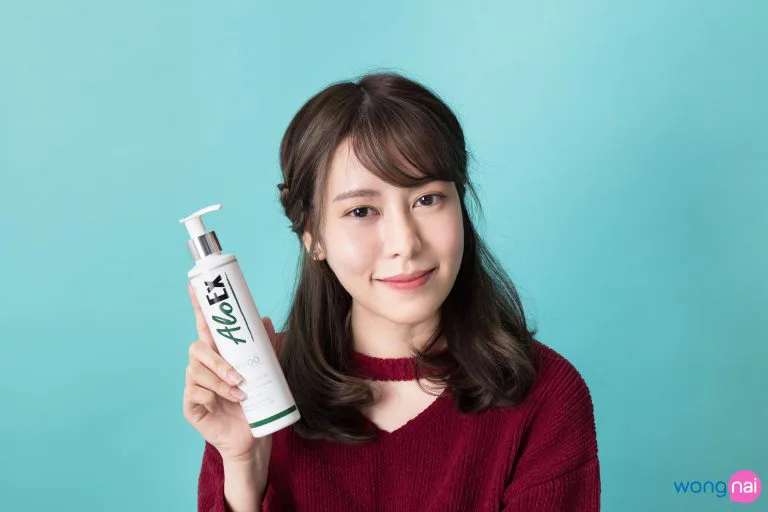ขวดปั๊มแชมพู AloEx ใช้งานสะดวกออกแบบมาให้กดได้ง่าย