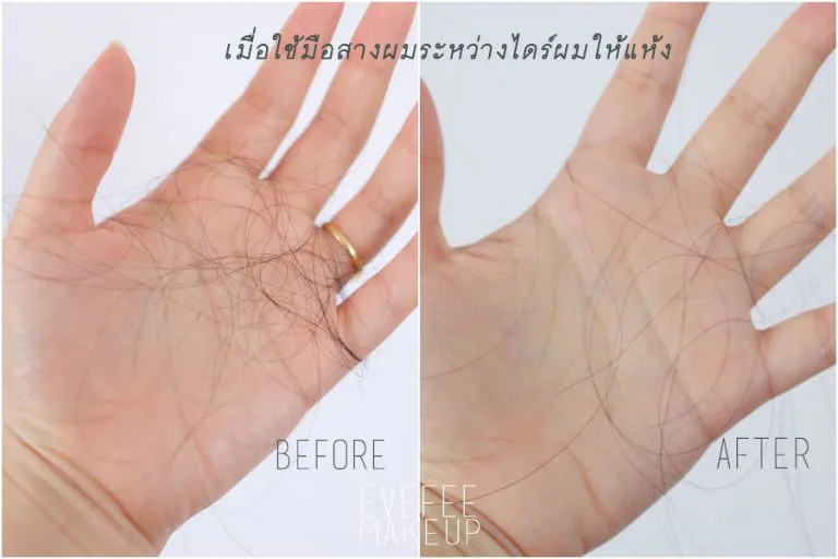 ผลลัพธ์ผมร่วงน้อยลงรังแคหายผมดำขึ้นของ Evefeemakeup