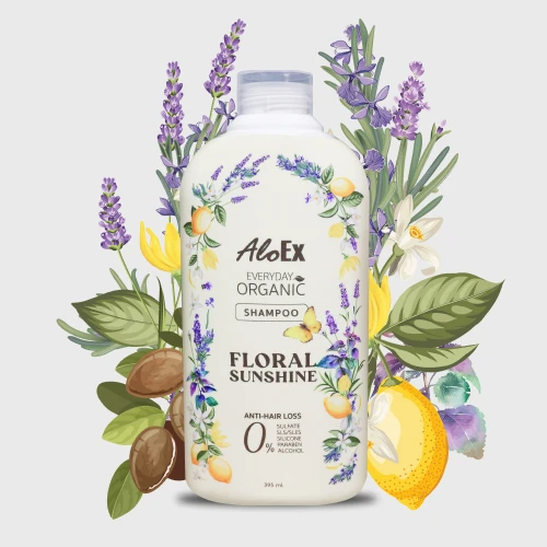 AloEx Everyday Organic Shampoo – แชมพูสมุนไพรออร์แกนิก ลดผมขาดร่วง